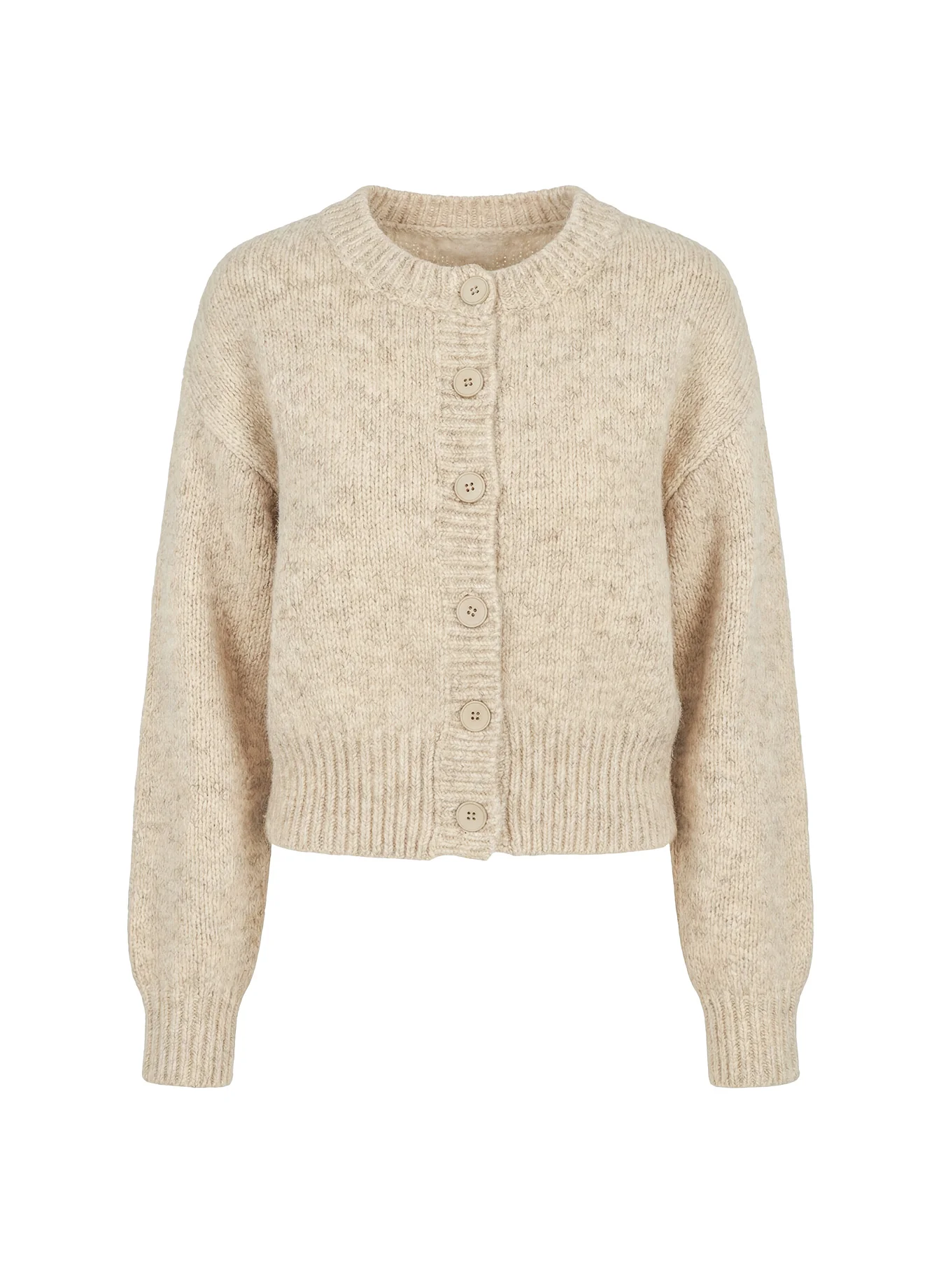 Trevonn Button Up Knit Cardigan Beige
