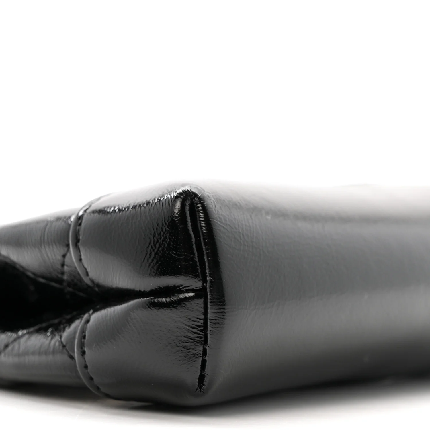 Shiny Lambskin Quilted Micro 31 Clutch With Chain Black - Top Club