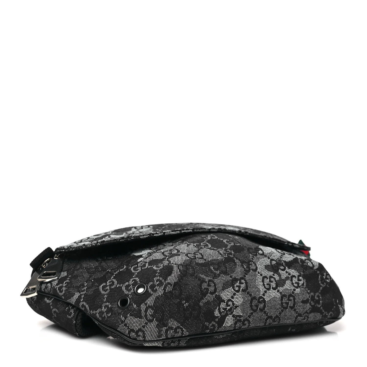 Denim Monogram Web Belt Bag Blue Multicolor - Top Club