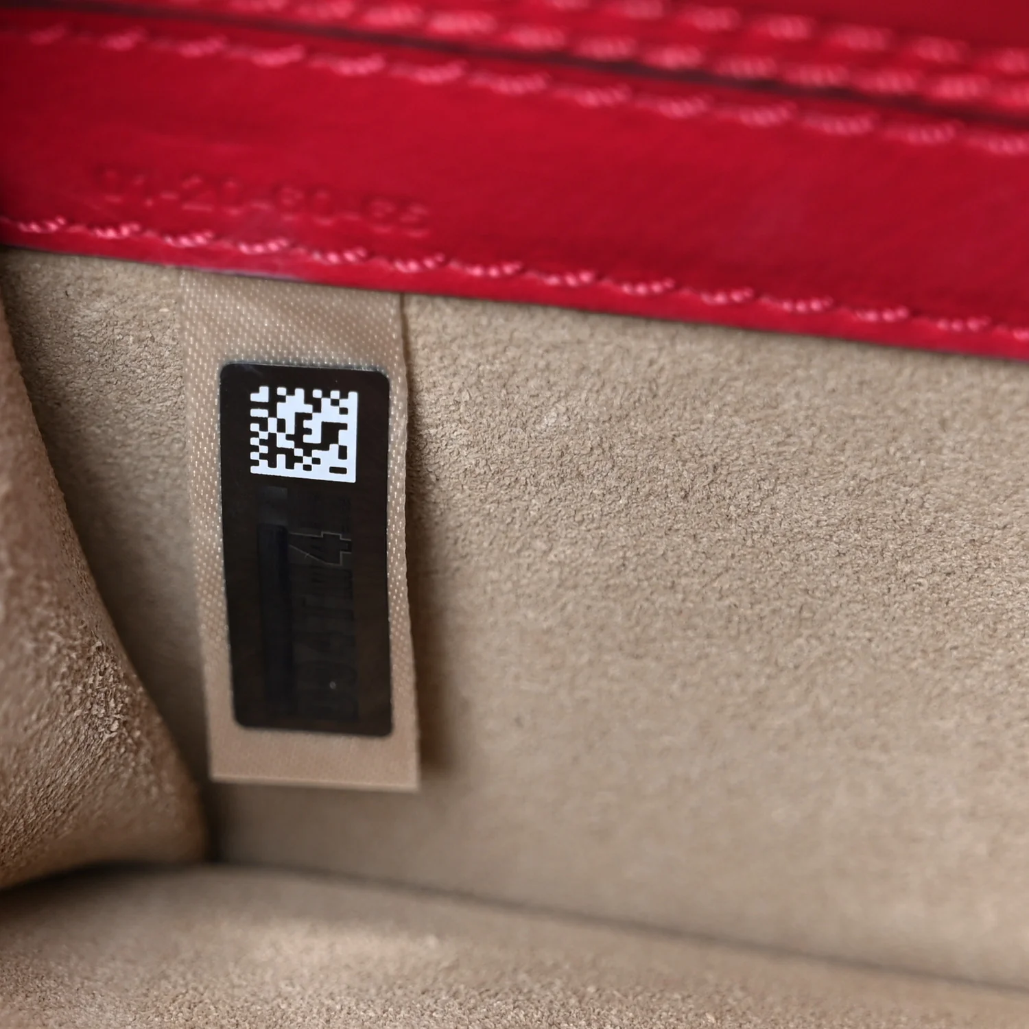 Calfskin Crocodile Embossed Mini C Vanity Bag Red - Top Club