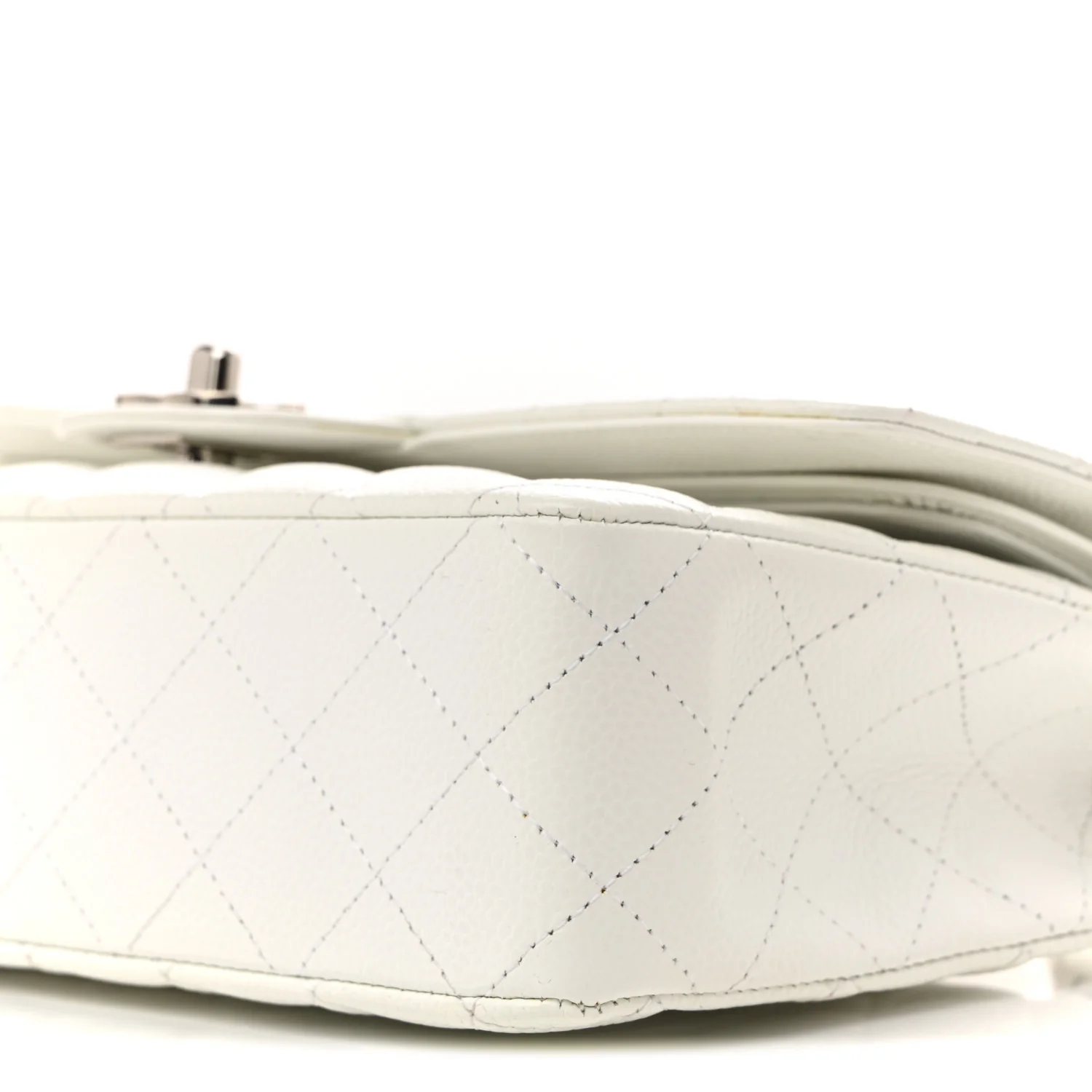 Caviar Quilted Medium Double Flap White - Top Club