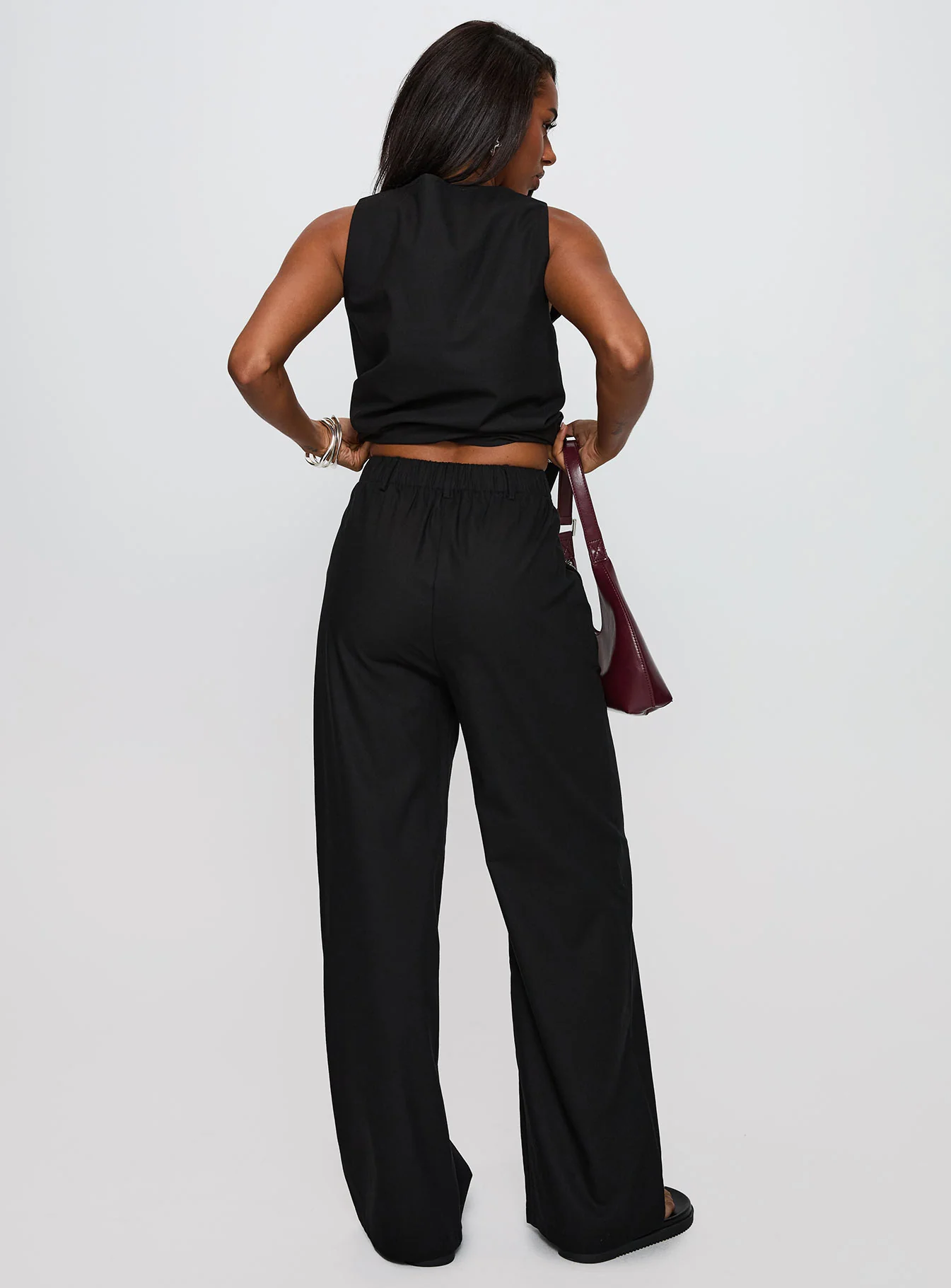 Elegance Tie Front Set Black