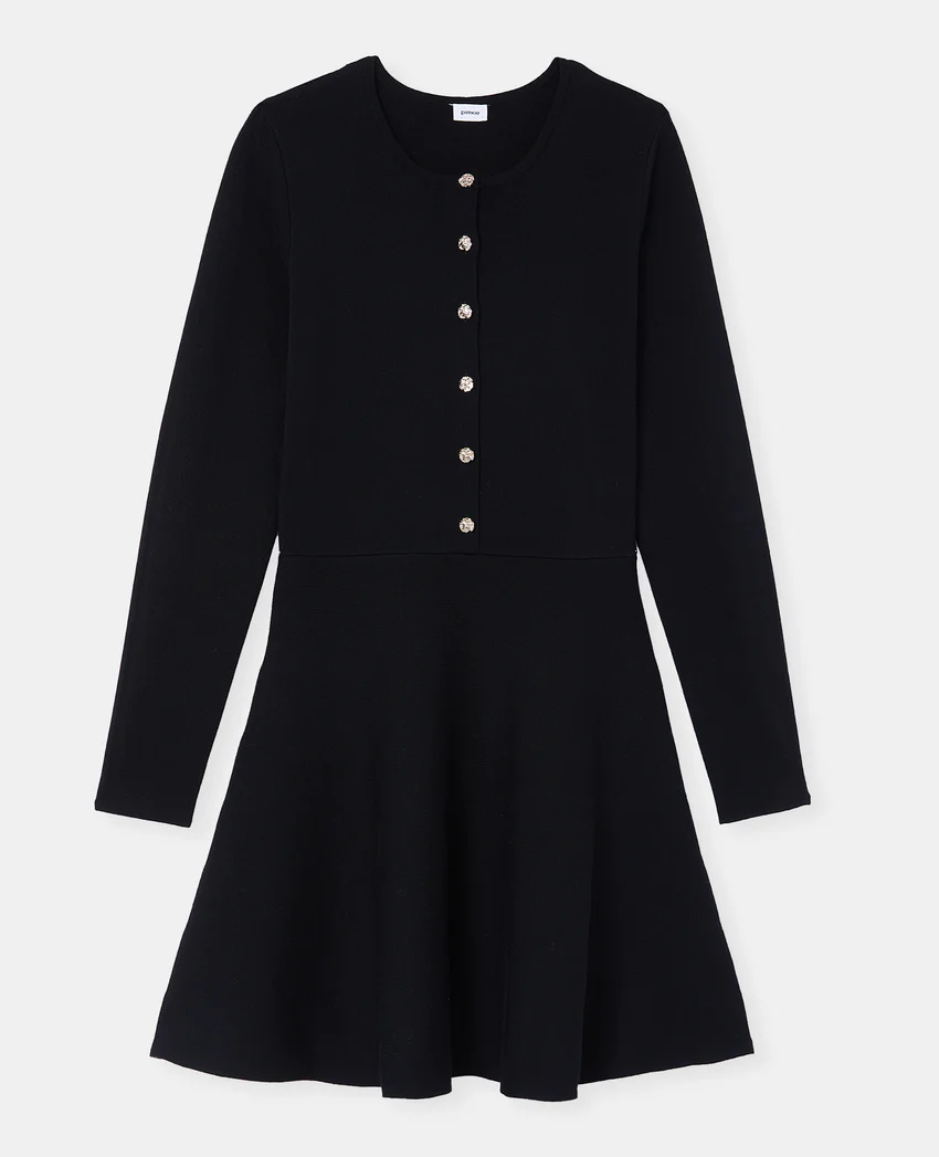 Pimkie Robe en maille forme patineuse avec boutons