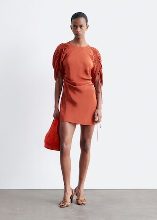 & Other Stories SCULPTURAL RUCHED MINI DRESS