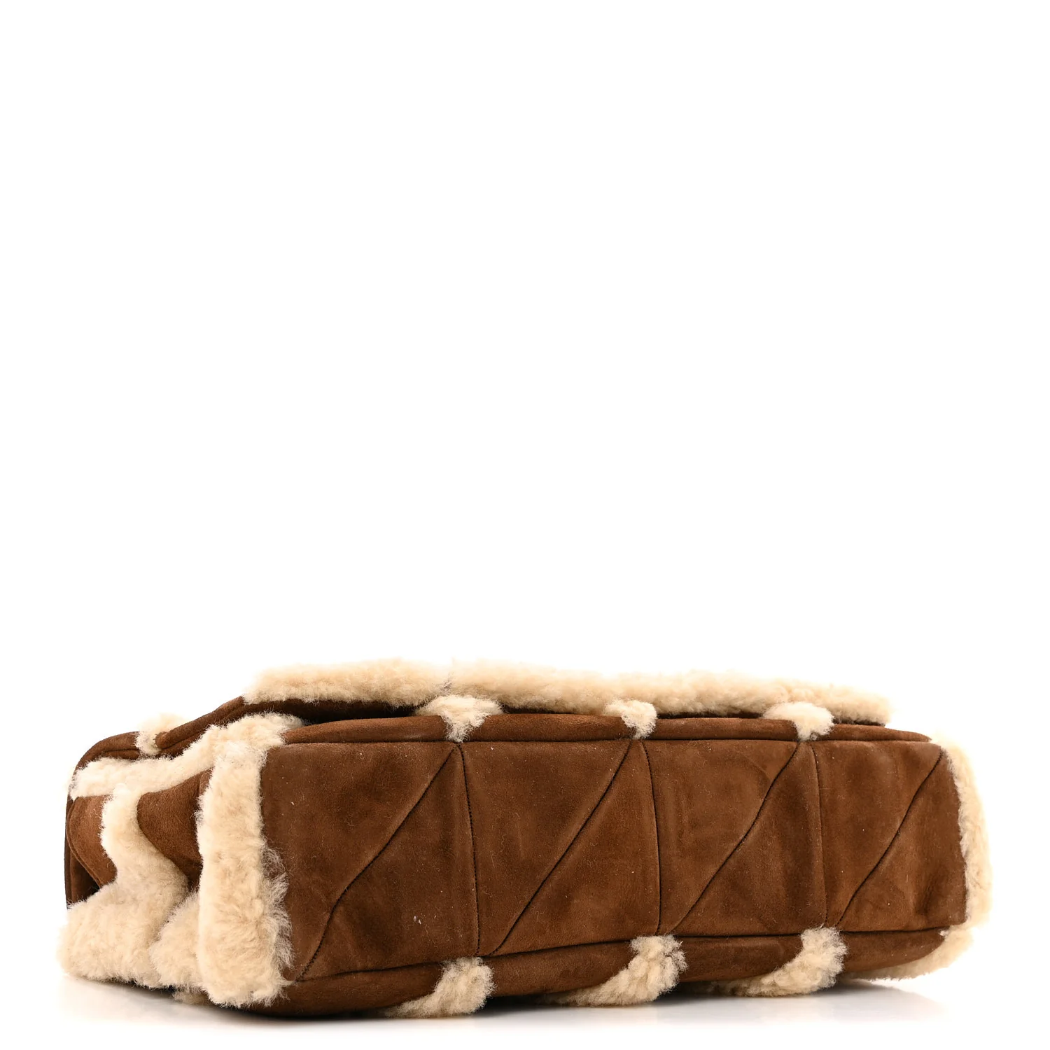 Suede Shearling Patchwork Monogram Medium Jamie Brown Beige - Top Club