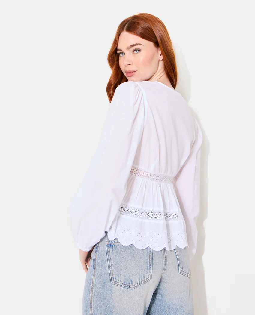 Pimkie Blouse avec dentelle et nouettes