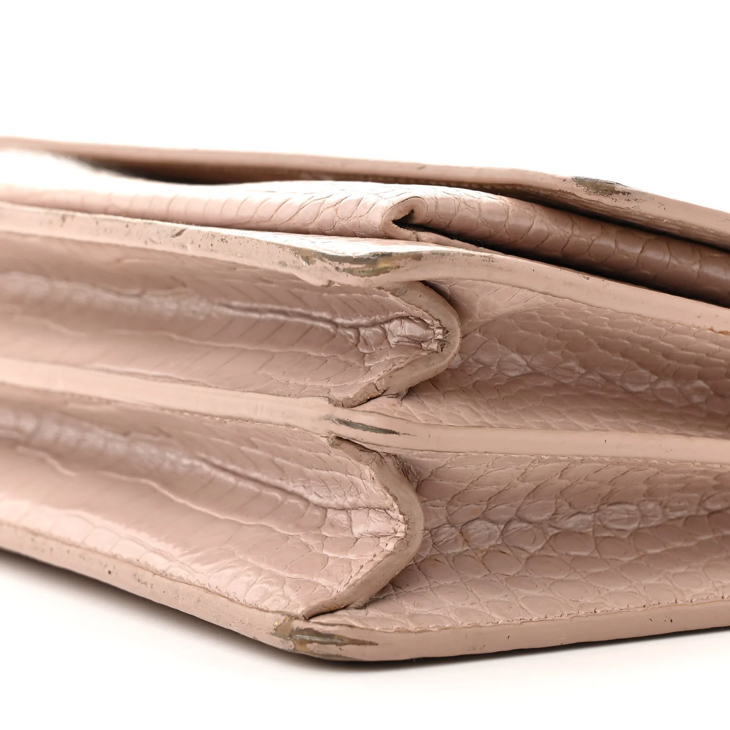 Calfskin Crocodile Embossed Medium Monogram Sunset Rose Antic - Top Club