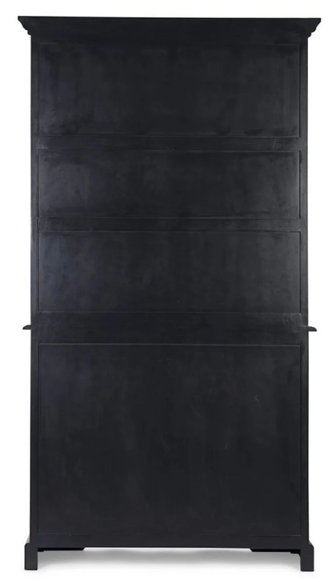 Country house style cabinet antique black 111.4 x 42.5 x H. 203 cm - country house style dining room cabinet with 4 doors and 2 drawers - country house style display cabinet - country house style dining room furniture