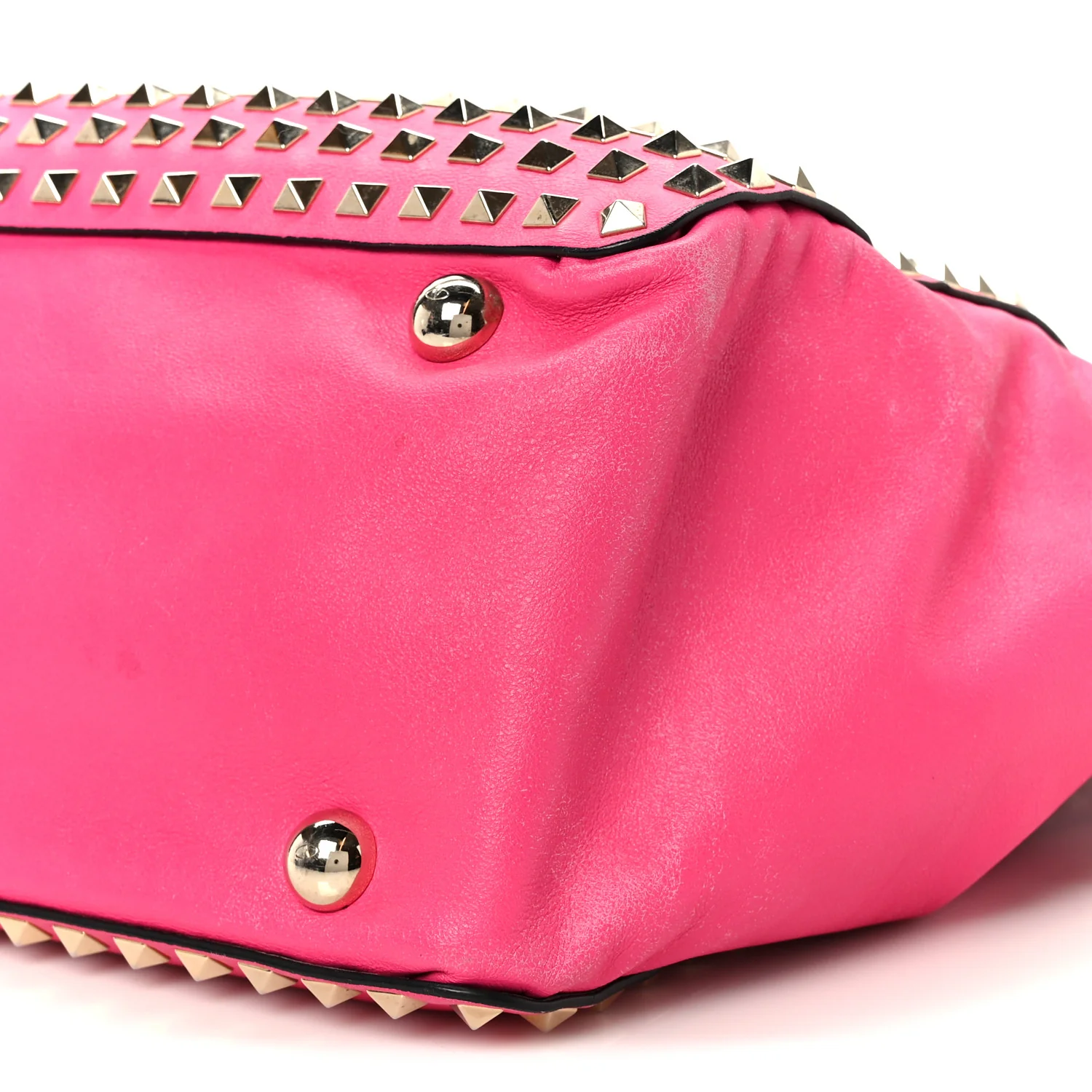 Vitello Medium Rockstud All Over Tote Pop Fuxia - Top Club