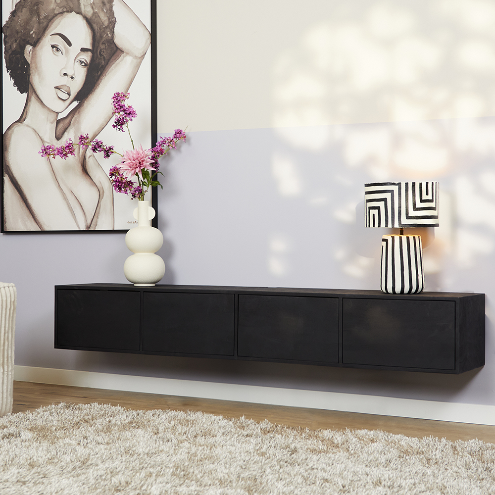 Zwevend Tv-meubel All Black 200