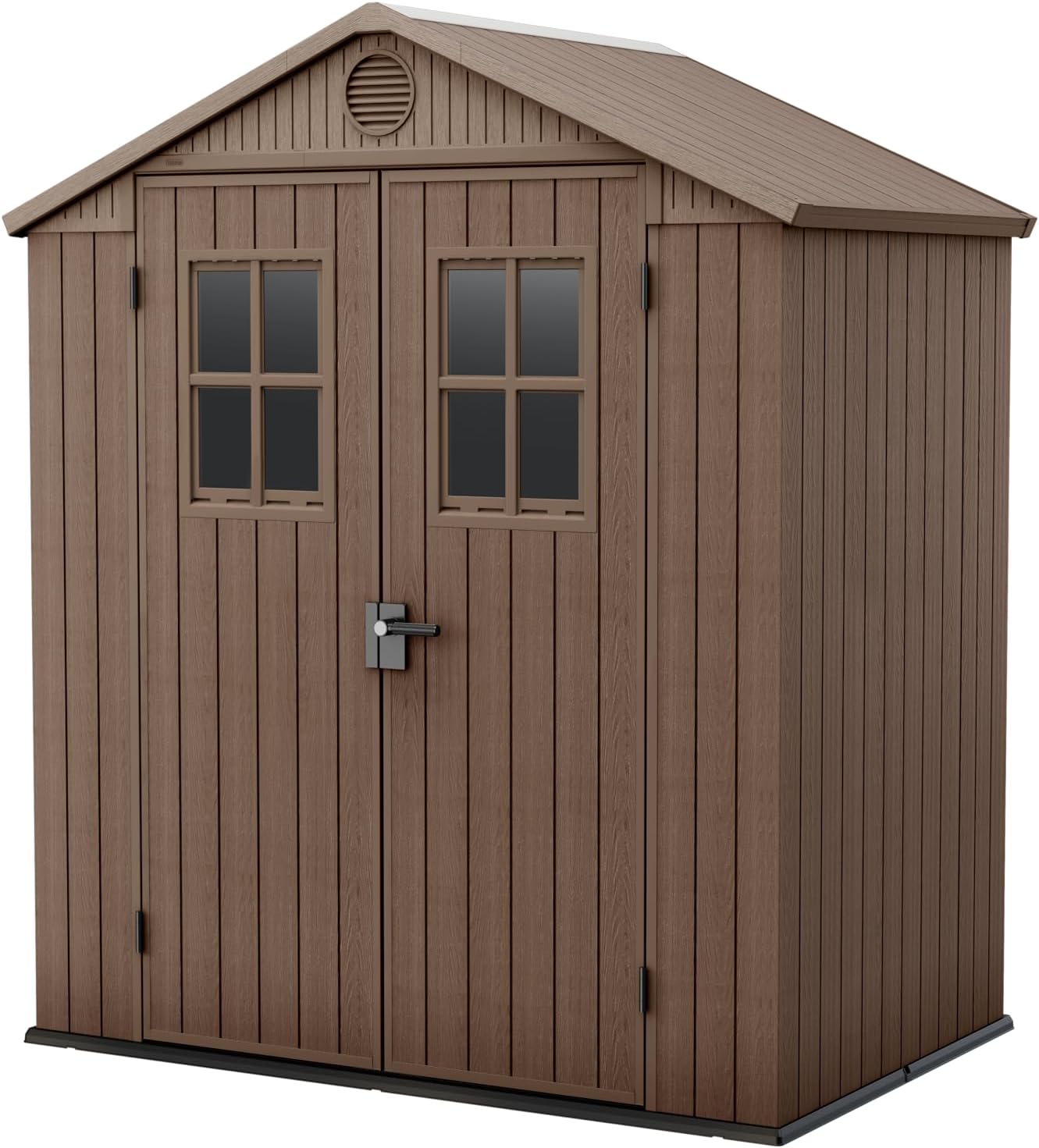 Keter Casetta da Giardino Darwin 6x4, Finitura Effetto Legno, Colore Marrone, 2,2 m², 190x122x221H cm