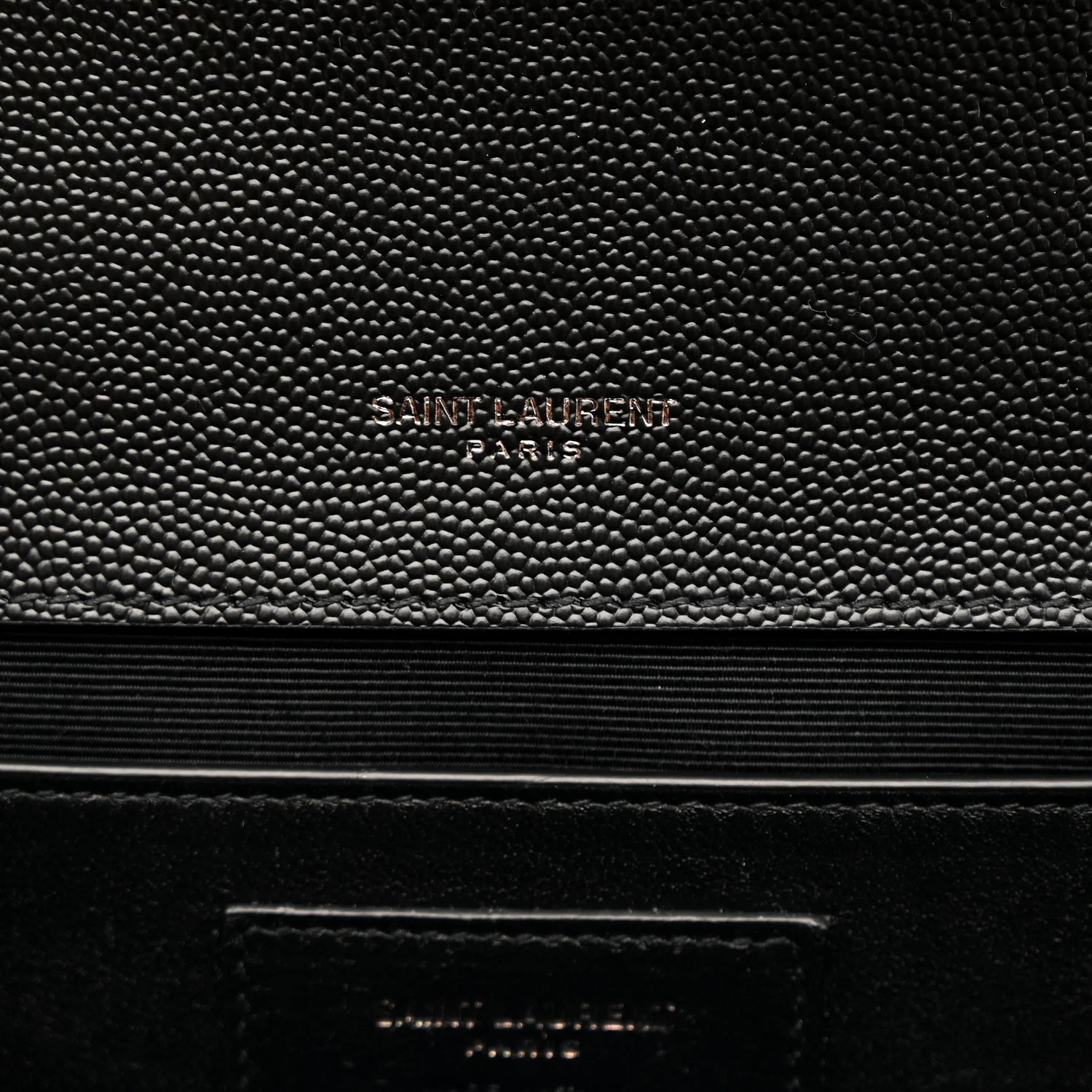 Grain De Poudre Textured Mixed Matelasse Triquilt Medium Monogram Monochrome Satchel Black - Top Club