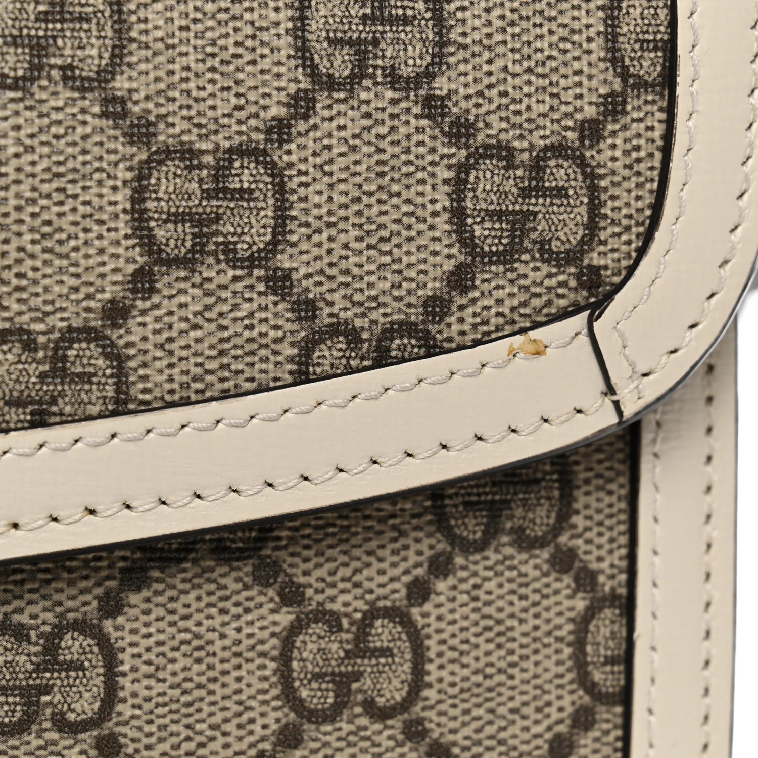GG Supreme Monogram Horsebit 1955 Shoulder Bag Beige Mystic White - Top Club