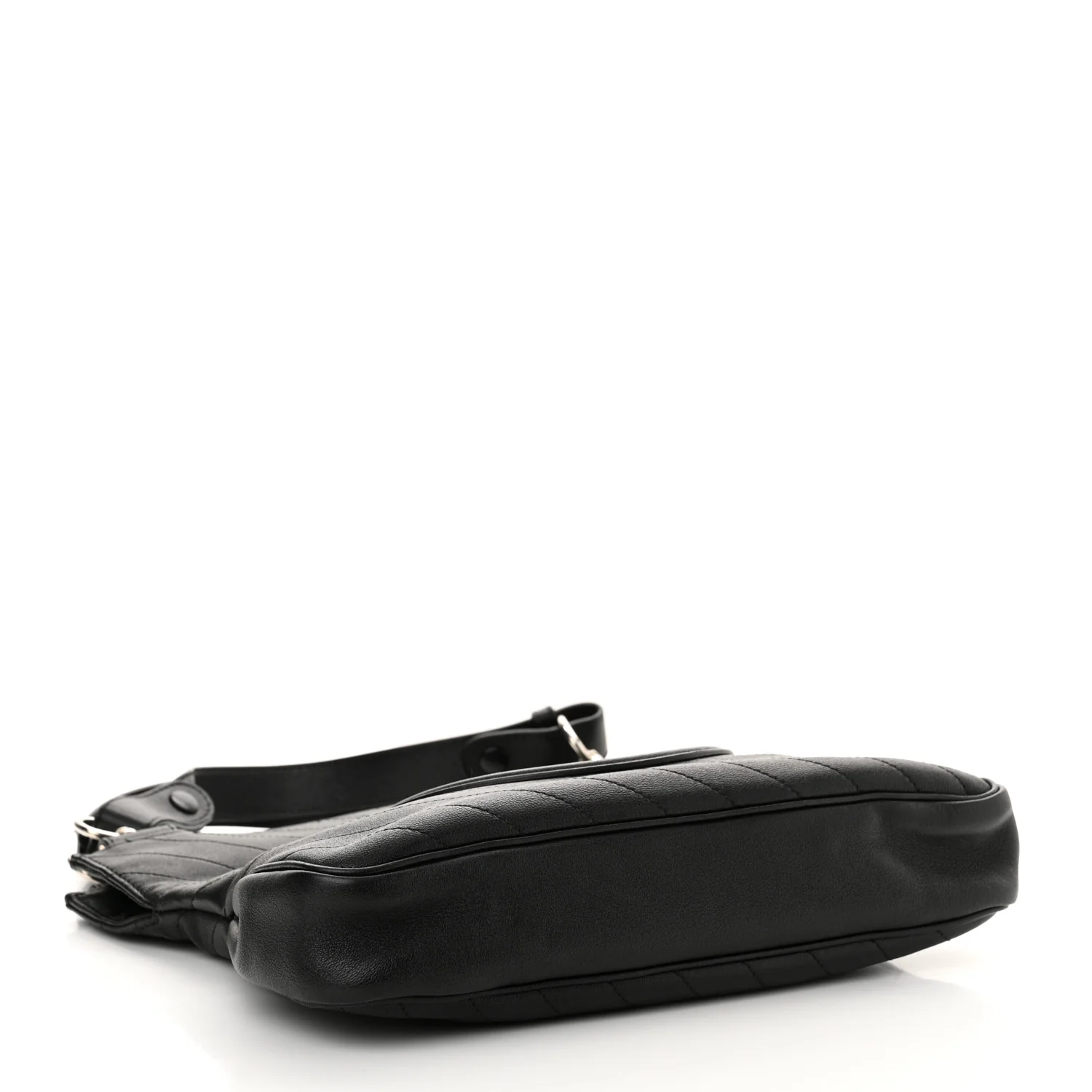 Sakai Be Green Calfskin Diagonal Stitched Small Blondie Tote Black - Top Club