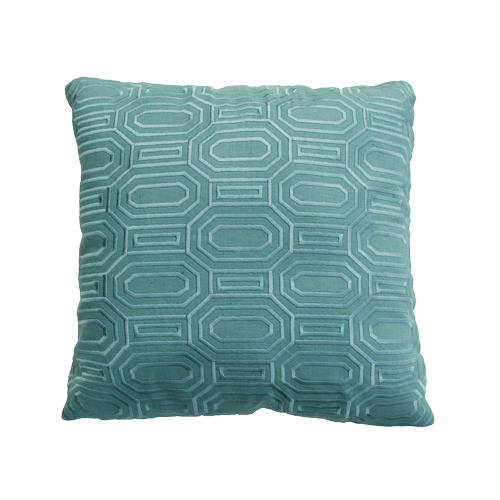 Linnen kussen octagon seablue