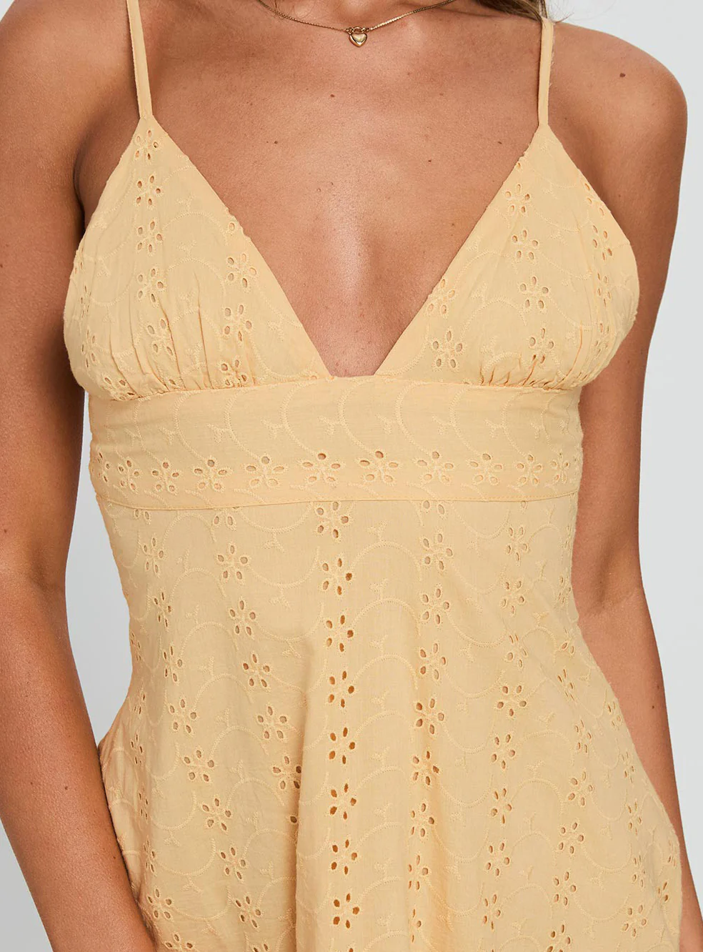 Reflections Anglaise Mini Dress Yellow