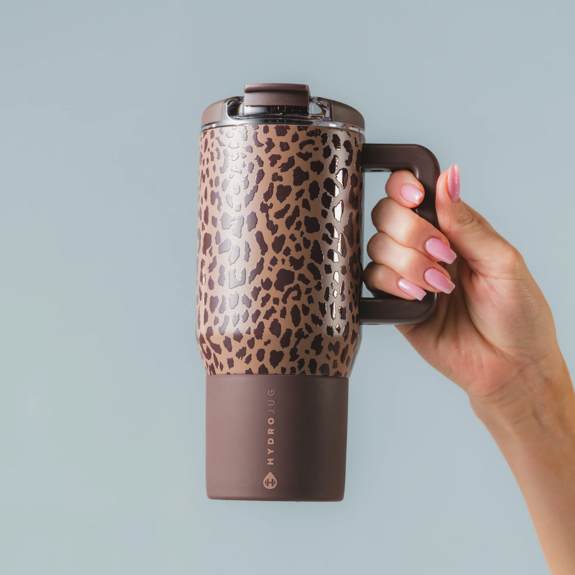 Coffee Traveler FreeSip® Stainless Steel Water Bottle - Brown Leopard
