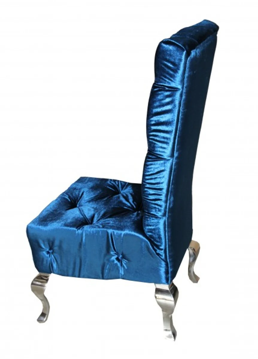 Baroque dining room chair turquoise / silver - designer chair - luxury quality high-back chair