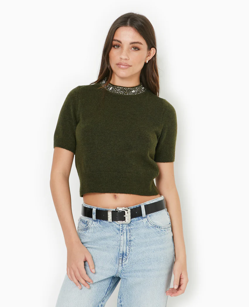 Pimkie Pull manches courtes avec brillants