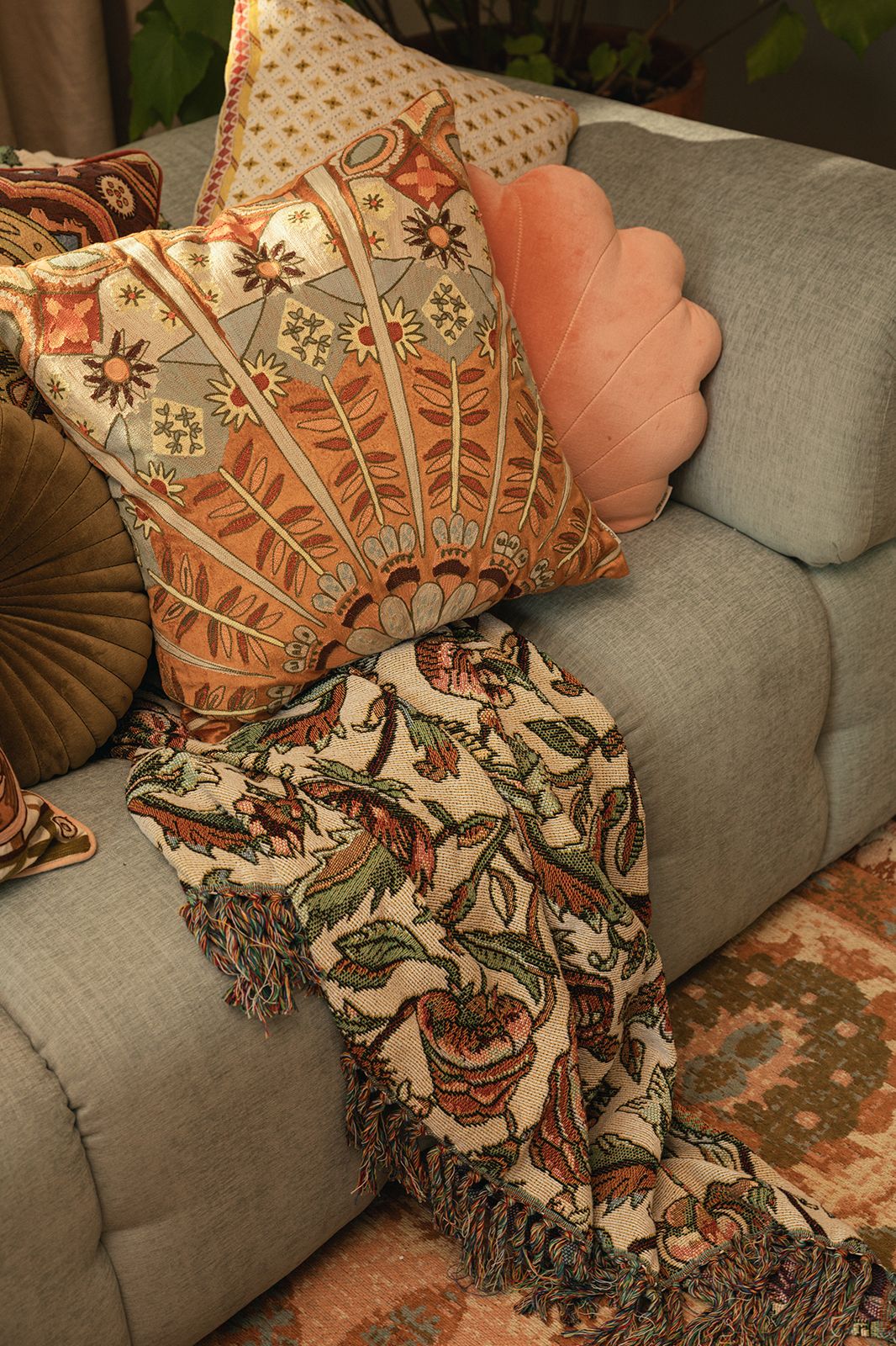 Multicolour sprei met bloemendessin (200X250 CM)