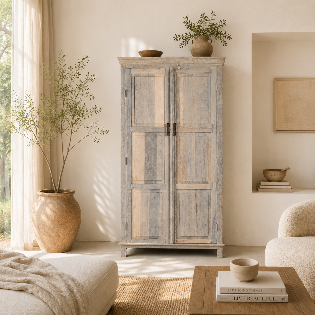 Arrya - Kast van Gerecycled Hout 190cm