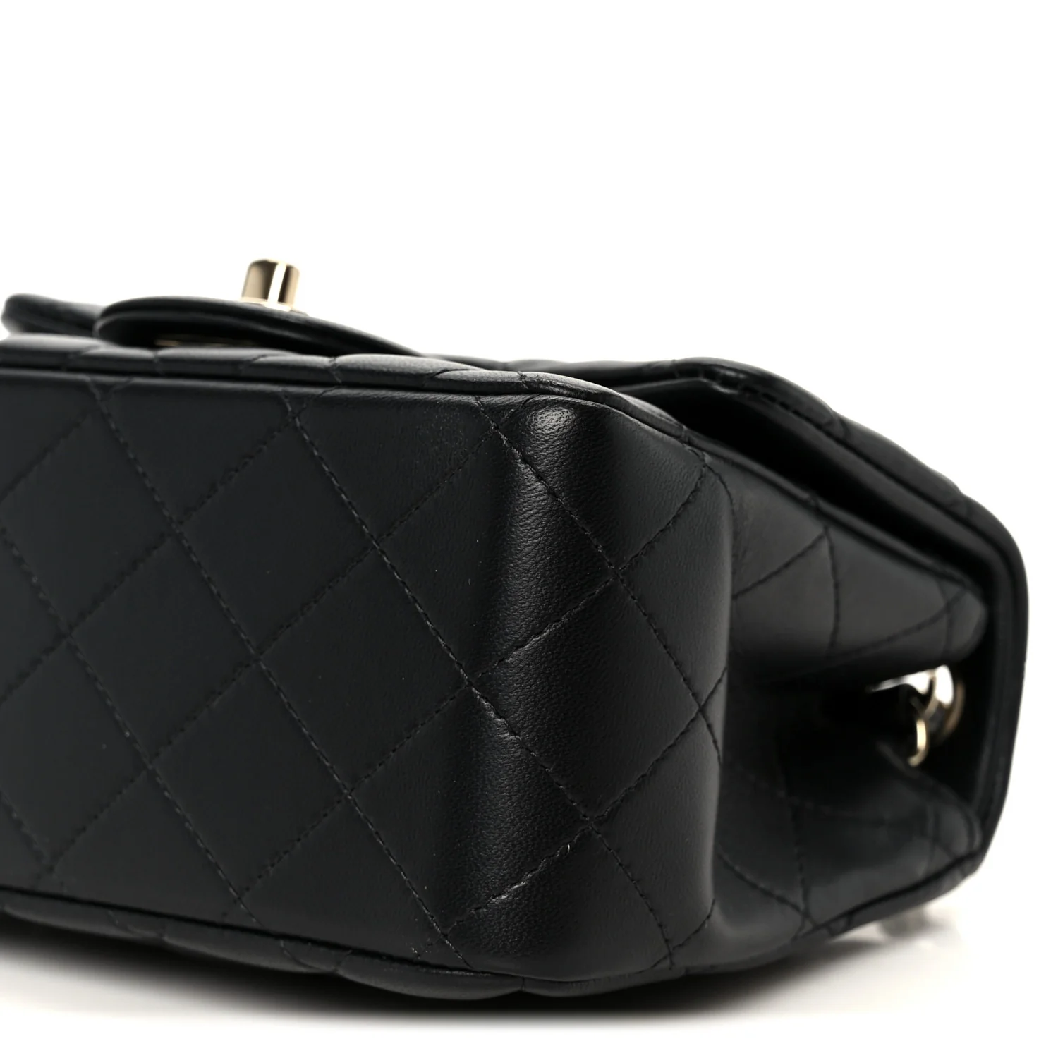 Lambskin Quilted Mini Square Flap Black - Top Club