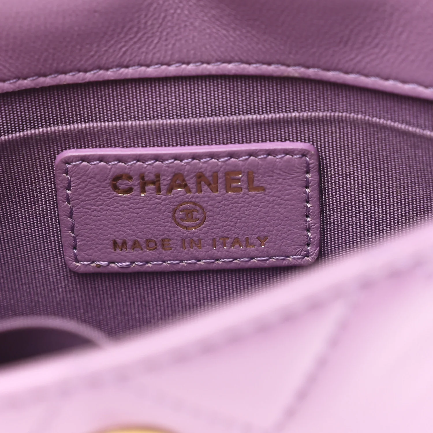 Shiny Lambskin Quilted Extra Mini Flap Purple - Top Club