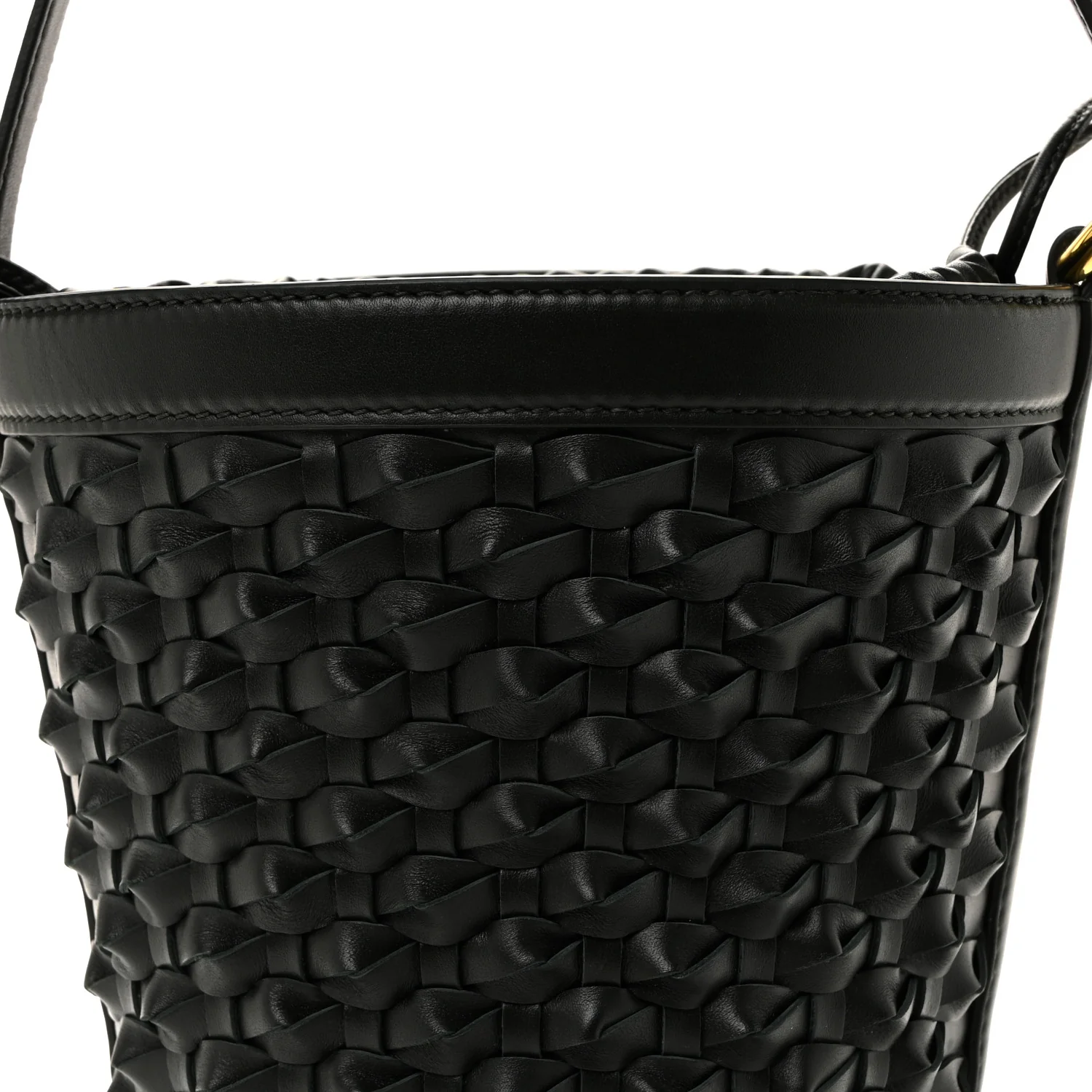 Nappa Intrecciato Small JJ Bucket Bag Black - Top Club