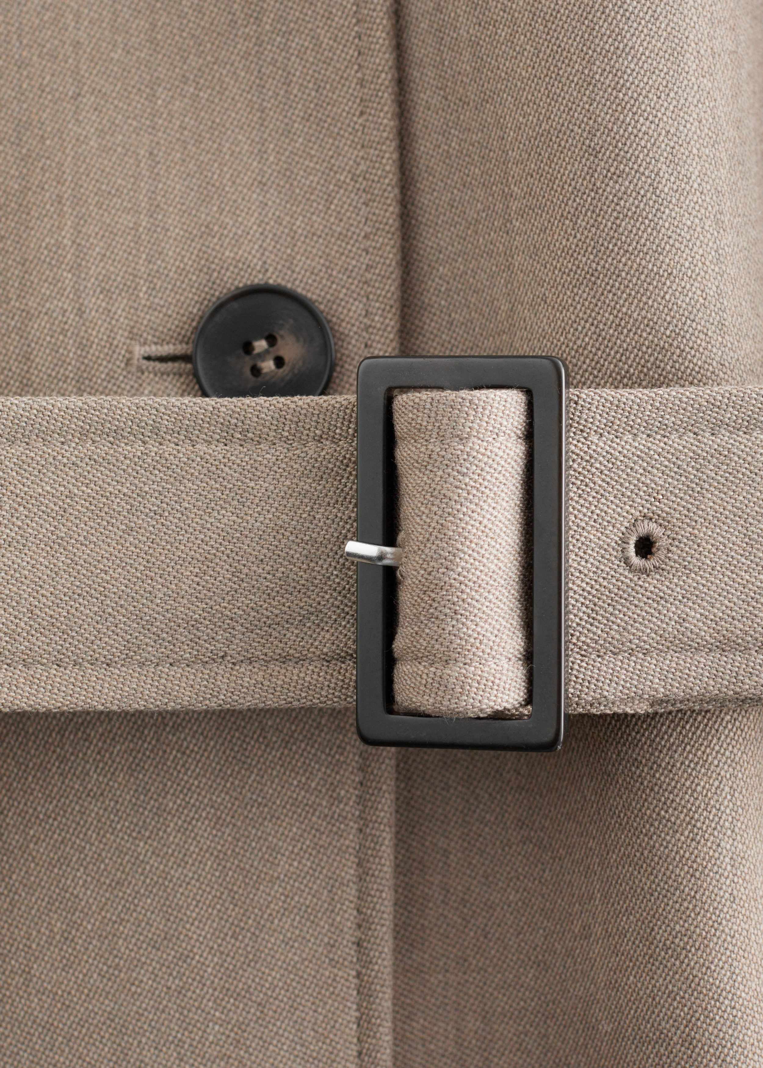 & Other Stories TIE-BELT WOOL TRENCH COAT