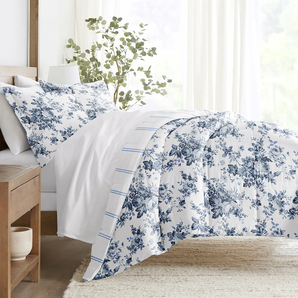 Cabbage Rose Reversible Down-Alternative Comforter Set (Sale)
