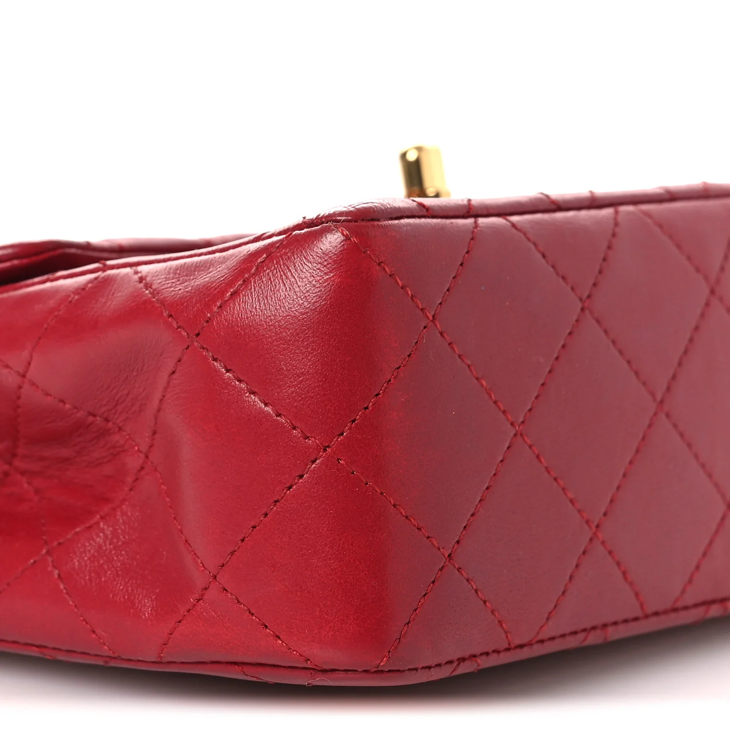 Lambskin Quilted Mini Square Flap Red - Top Club