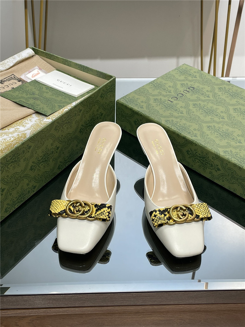 gucci early autumn cat heel Muller slippers - Sneaker Replica Workshop