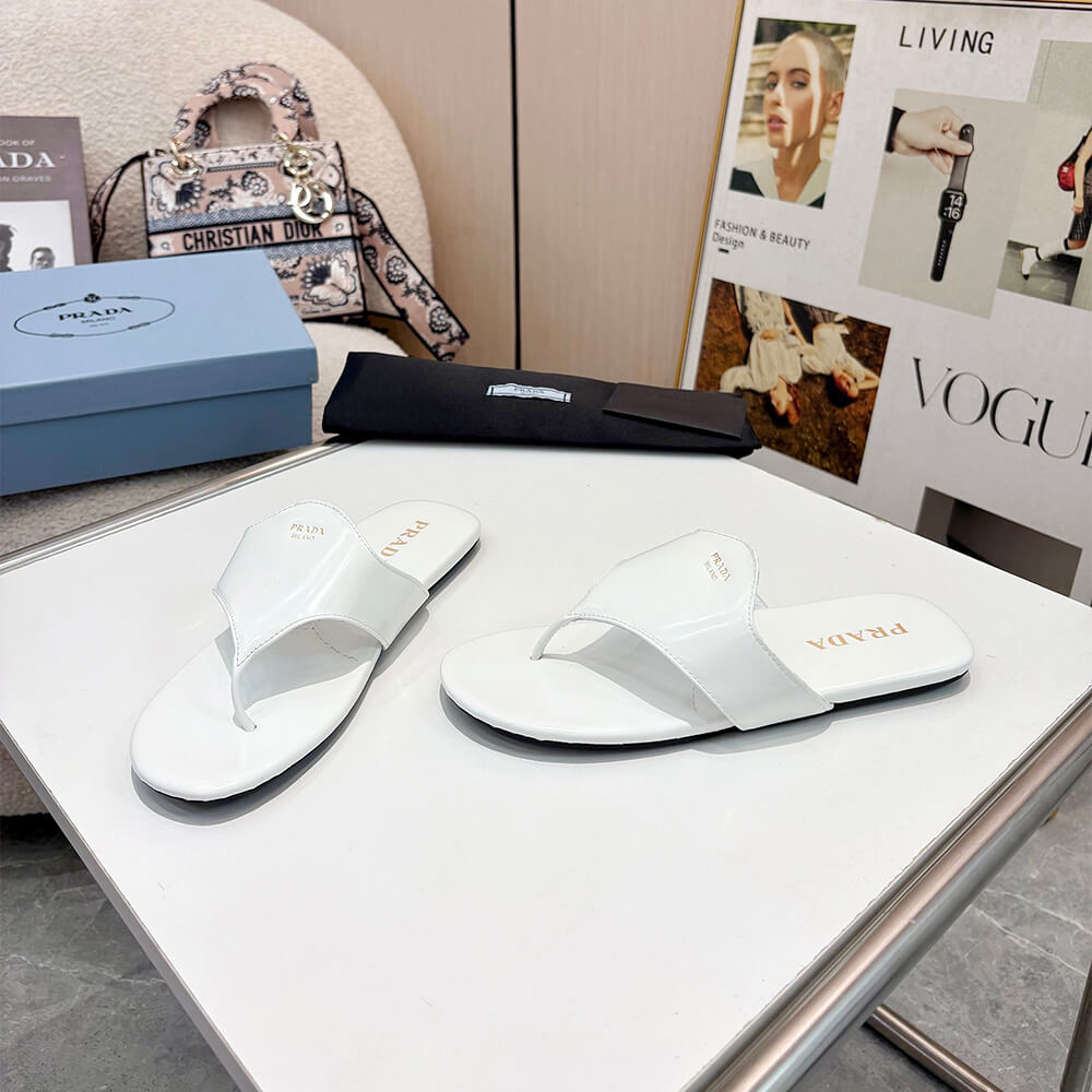 Prada Brushed leather thong sandals - Top Club