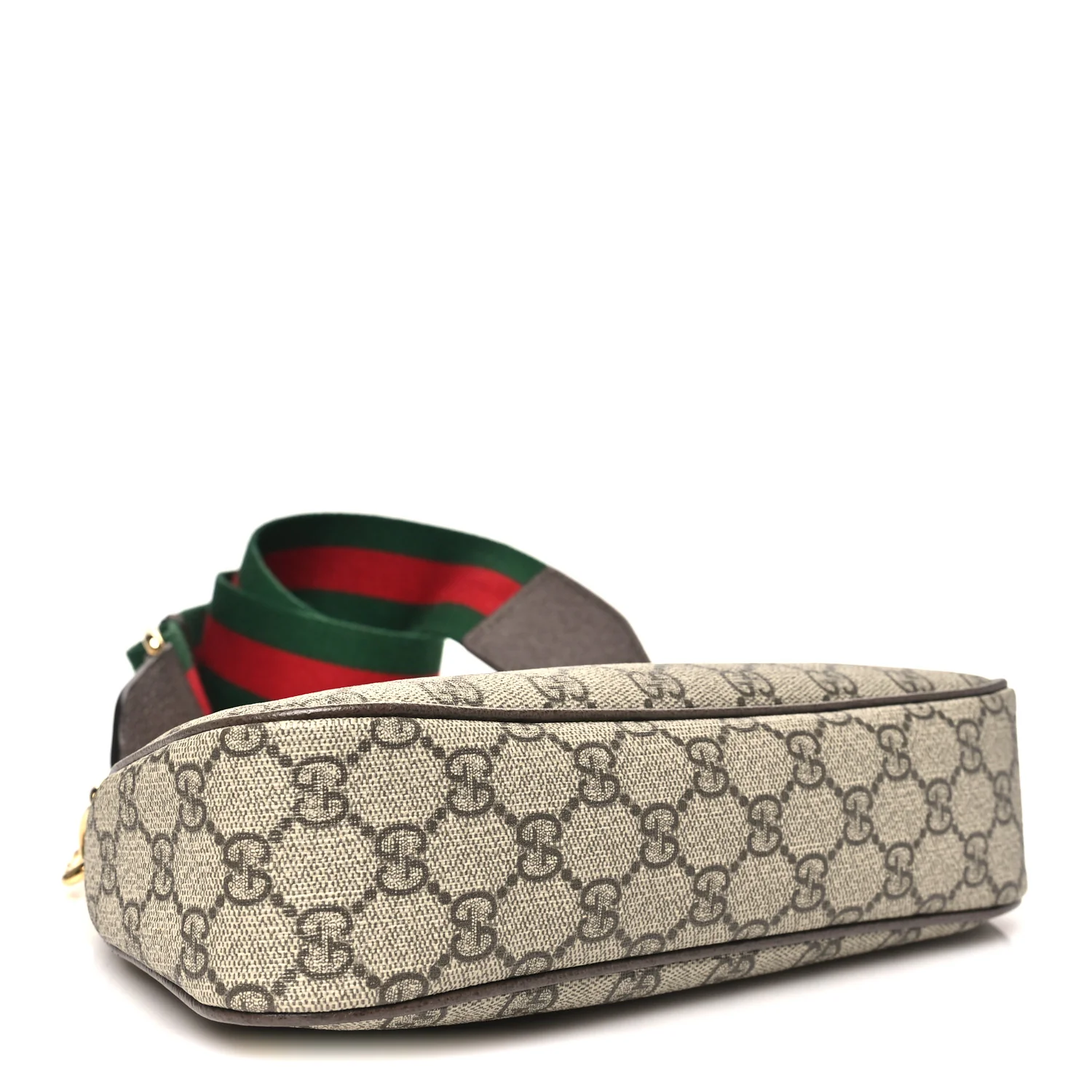 GG Supreme Monogram Textured Dollar Calfskin Web Small Ophidia GG Handbag Beige Ebony New Acero - Top Club