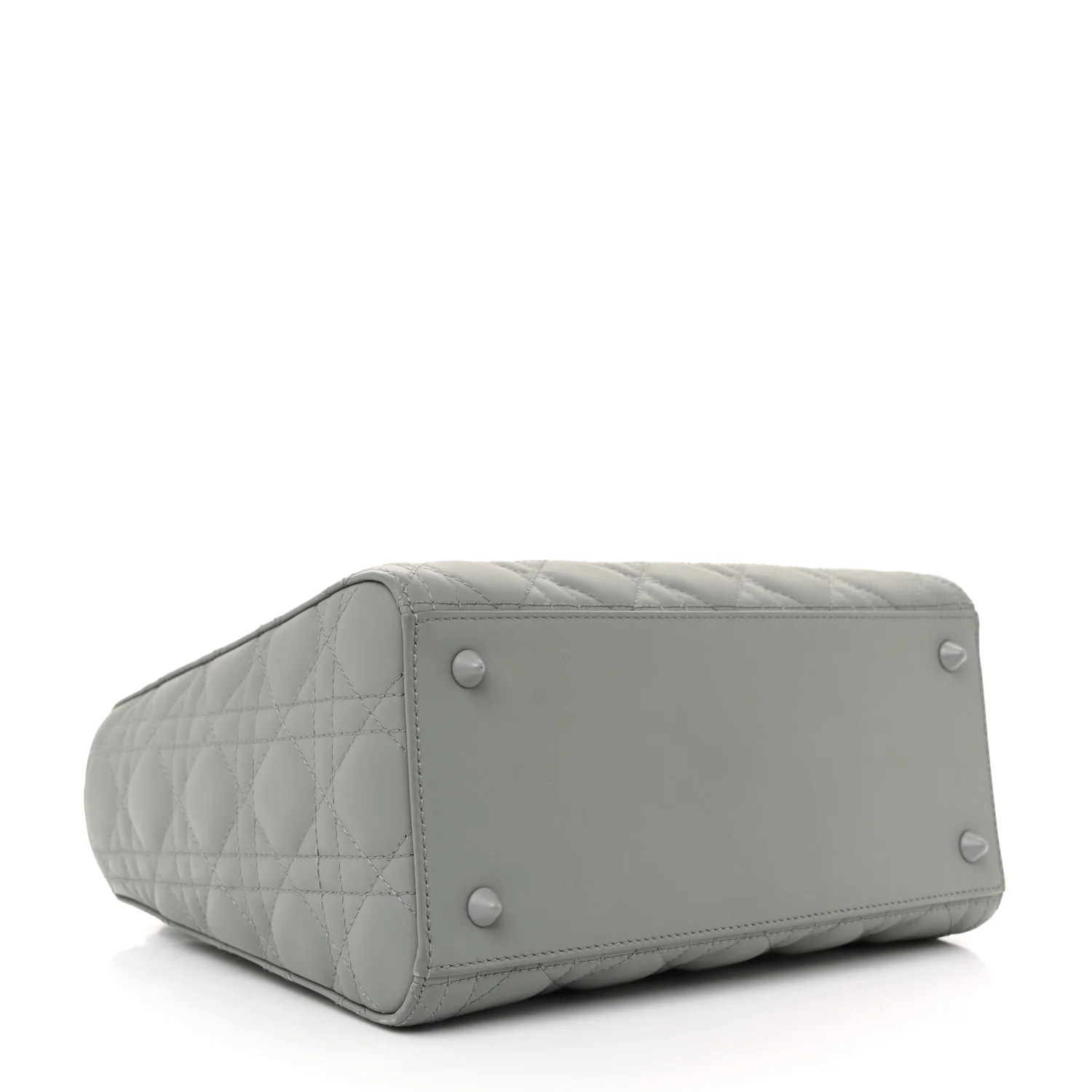 Ultra Matte Calfskin Cannage Medium Lady Dior Grey Stone - Top Club