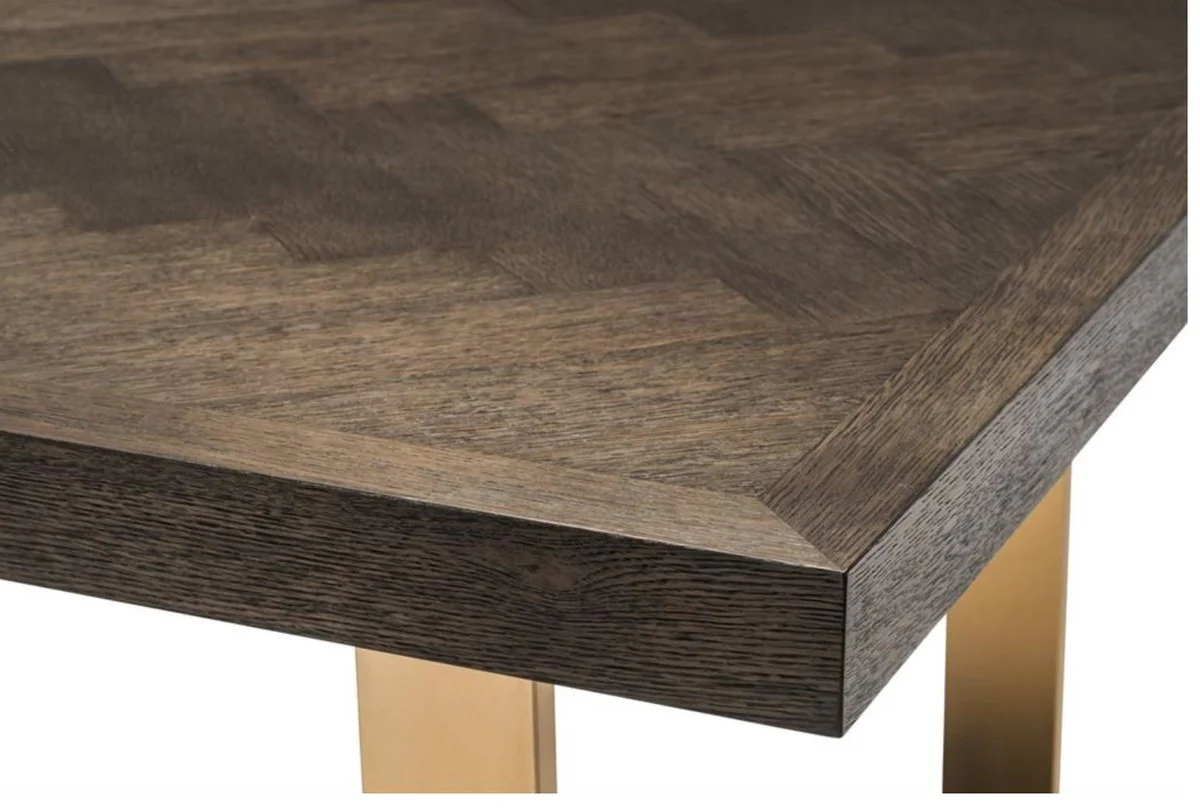 Luxury dining table dark brown / brass 300 x 115 x H. 75 cm - Luxury dining room table