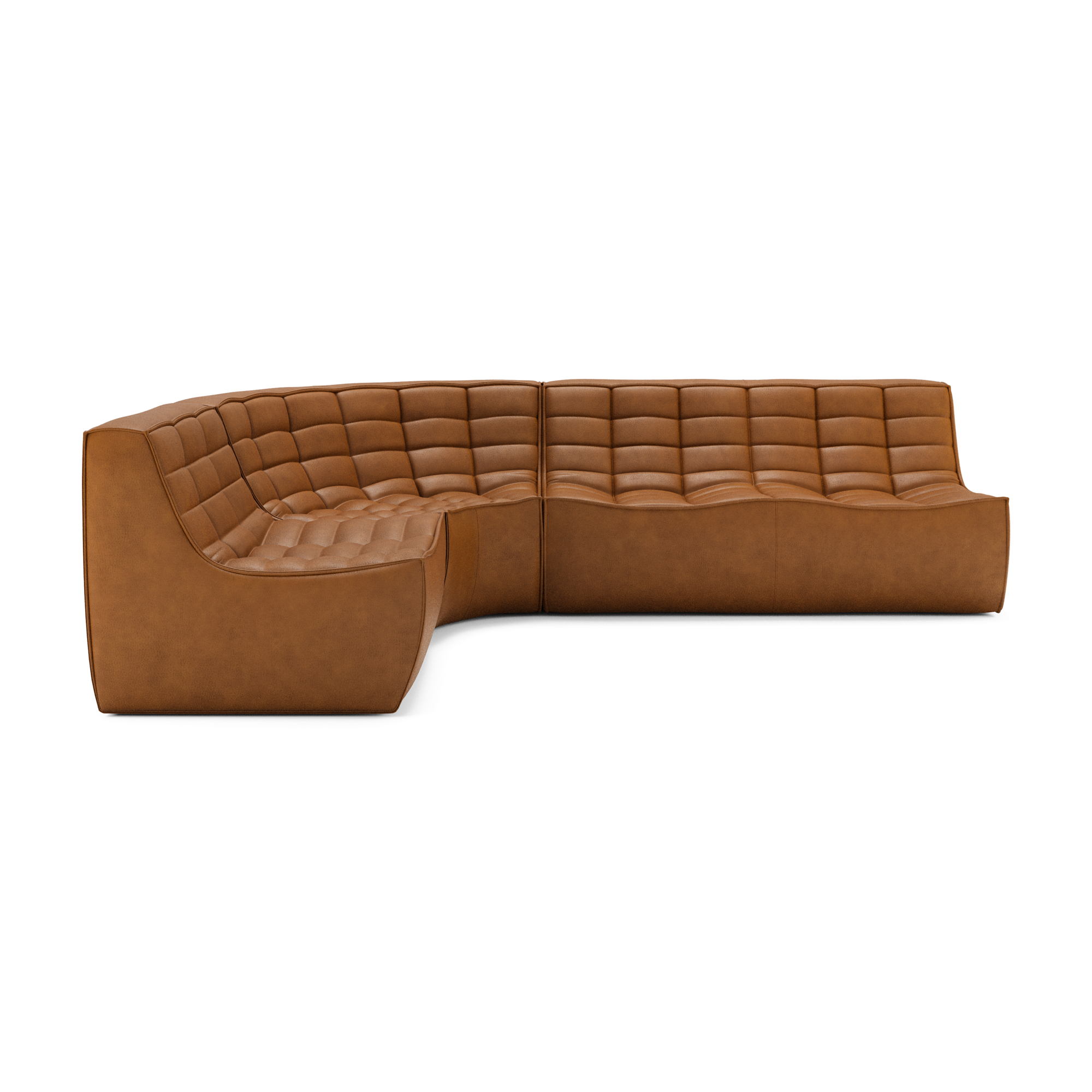 Modulaire bank N701 old saddle set 1+2 seat 90° ronde hoek