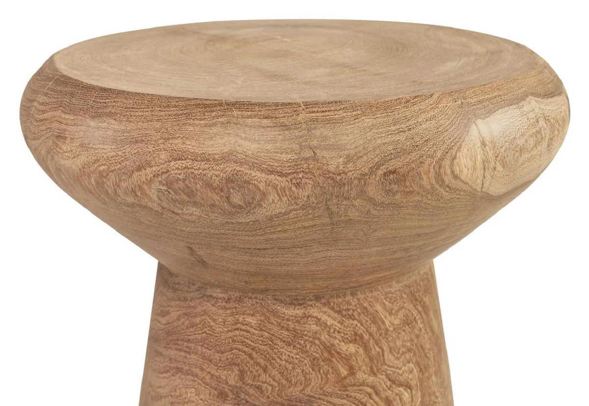 Luxury solid wood side table / stool natural color Ø 40 x H. 48 cm - luxury furniture