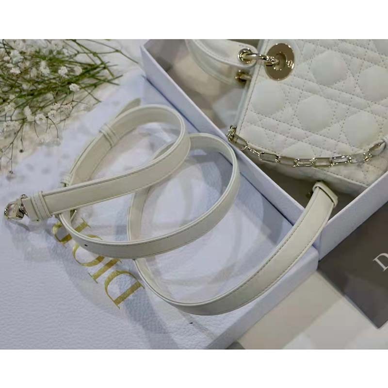 CD Women CD Lady D-Joy Bag Latte Cannage Lambskin - Top Club