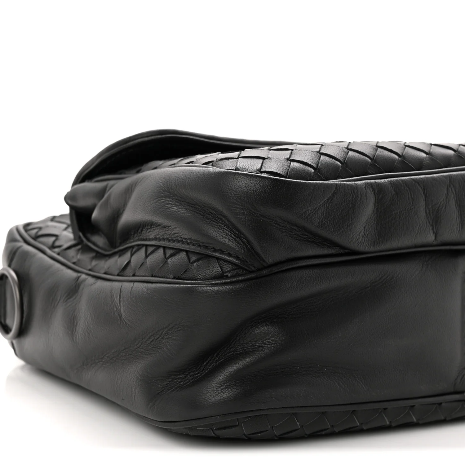 Nappa Intrecciato Messenger Bag Black - Top Club