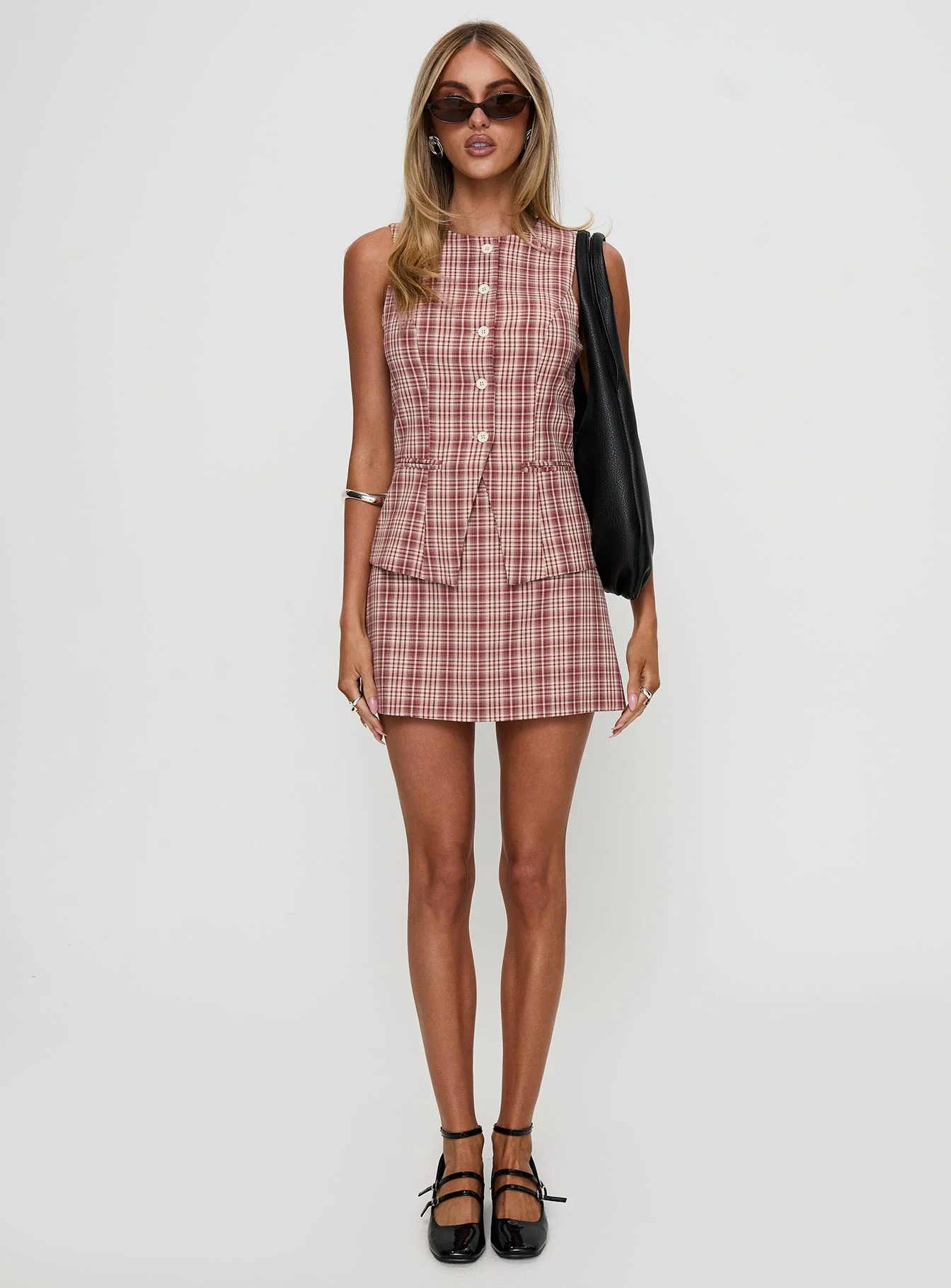 Theodosia Top Red Check