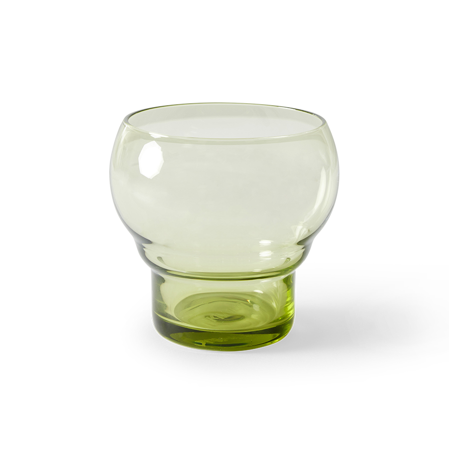 Servies 70's glassware bulb glasses mint green - set van 4