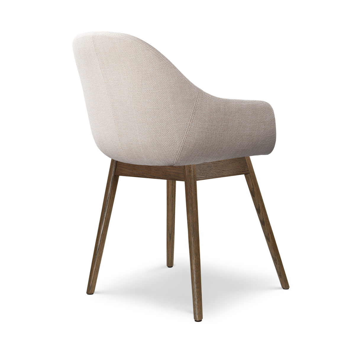 Eetkamerstoel Nio-Mae walnoot houten onderstel beige