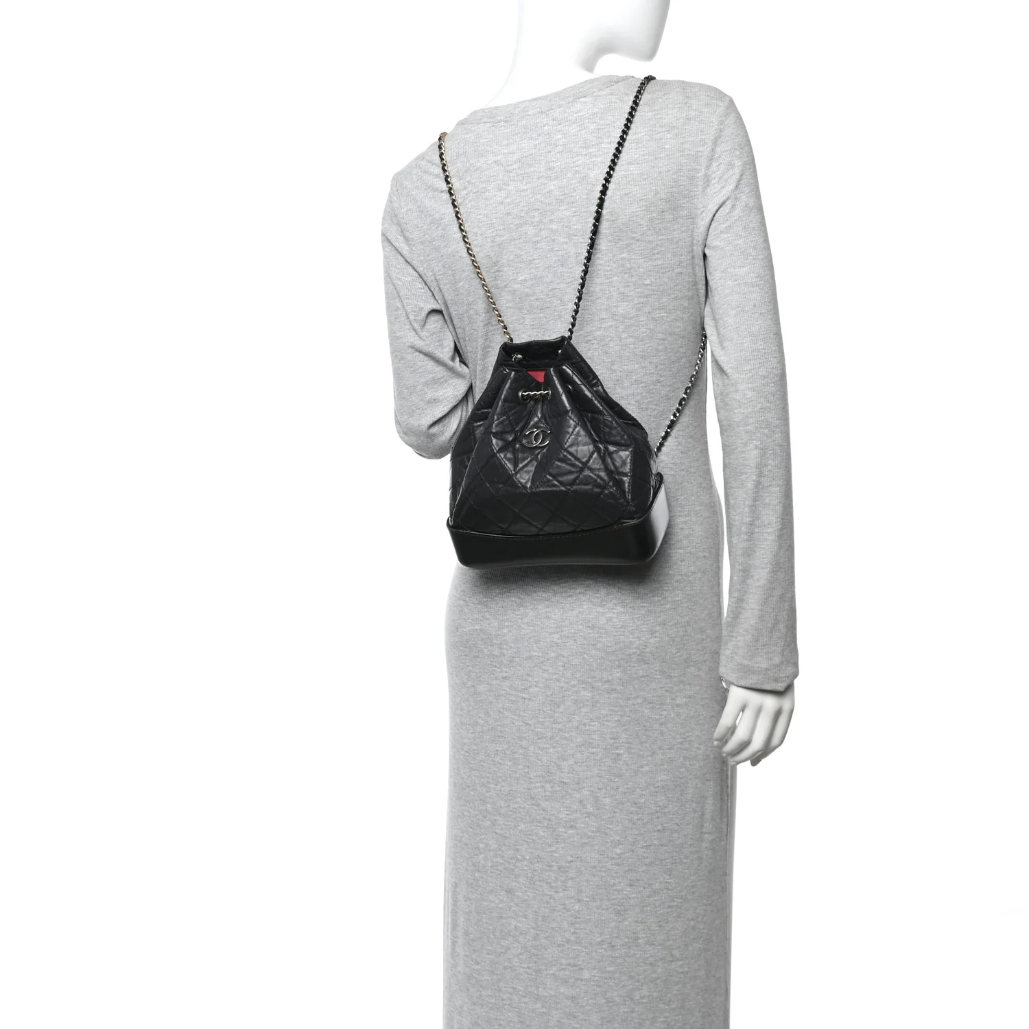 Aged Calfskin Quilted Small Gabrielle Backpack Black - Top Club