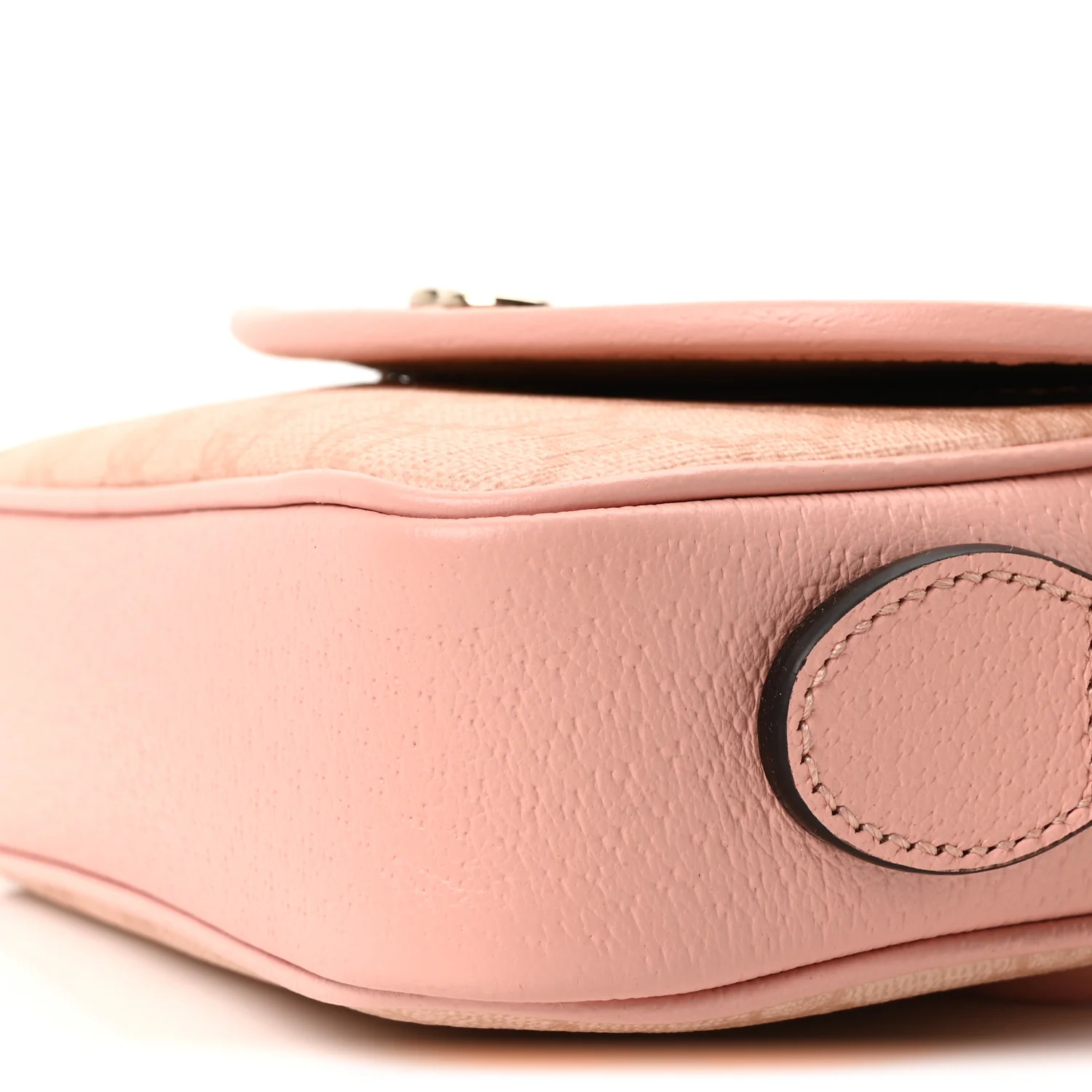 GG Supreme Monogram Textured Dollar Calfskin Mini Ophidia Flap Shoulder Bag Rose Pink - Top Club
