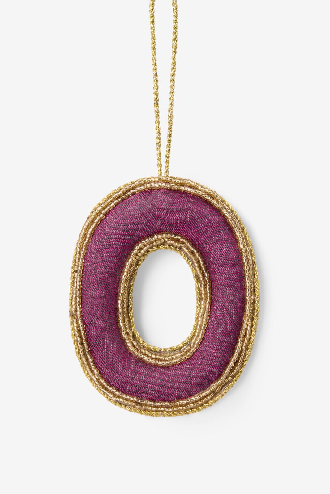 Paarse kersthanger letter O