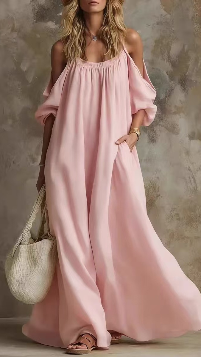 Women's Vacation-Style Off-Shoulder Cotton-Linen Camisole with Pockets - Nordfashionstorm - Women's Clothing, Fashion for You - Nordfashionstorm.com