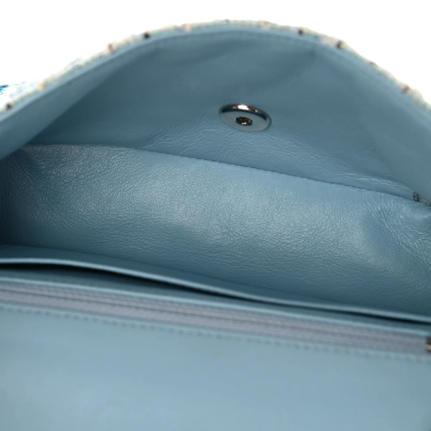 Tweed Braid Mini Flap Blue White Navy - Top Club