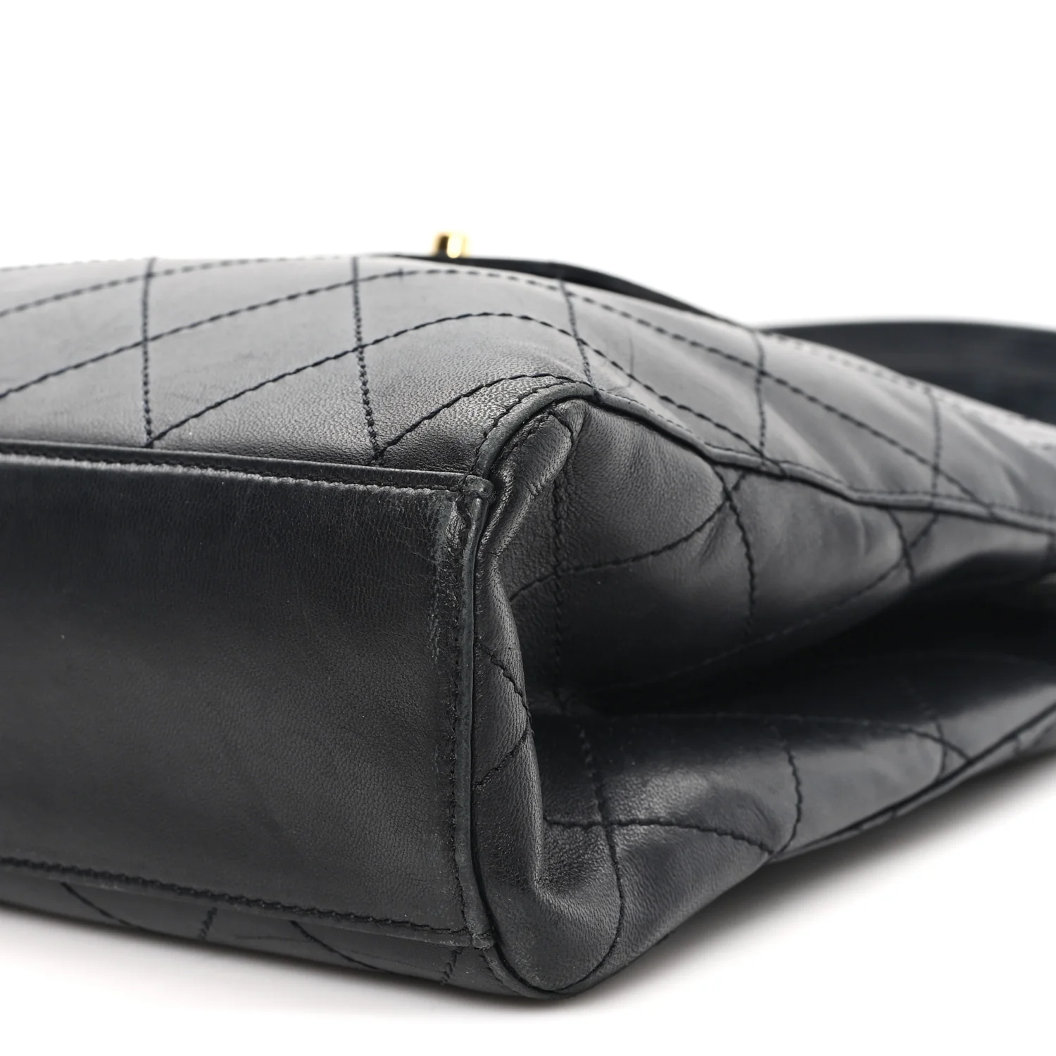 Lambskin Quilted CC Flap Shoulder Bag Black - Top Club