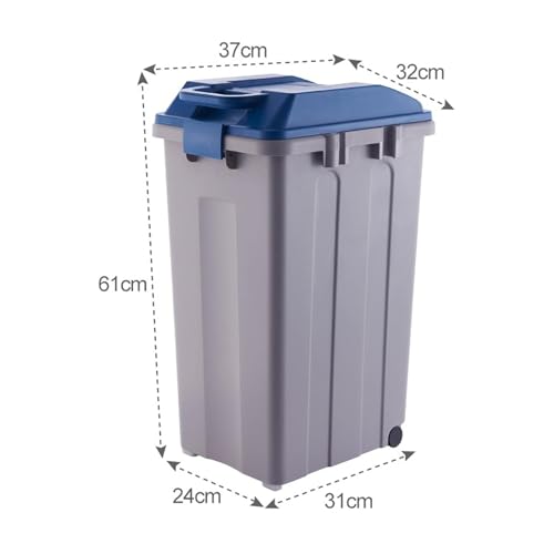 Outdoor Trash Can Outdoor Waste Bins with Cover Large-Capacity Classified Garbage Can with 2 Wheels Trash Bins Commercial Outdoor Waste Bins, Light brown